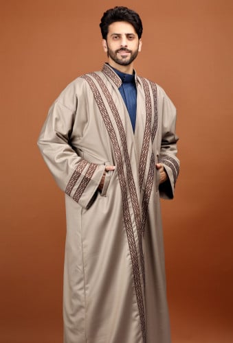 فروة شتوية رجالية بيج - فروة نجد