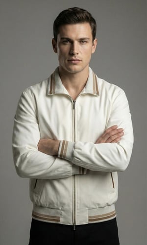 جاكيت ابيض بحري