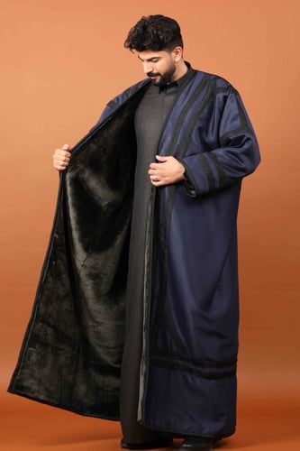 فروه رجاليه شتوية - فروة خزامى لون كحلي