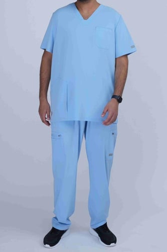 سكرب مودرن رجالي ازرق فاتح ( سماوي )