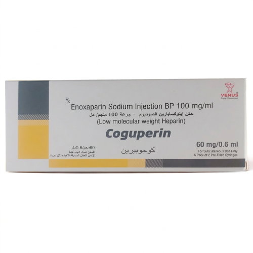 Coguperin (Enoxaparin Sodium) Injection for Blood Thinning & Clot Prevention - 2 Pre-Filled Syringes (Multiple Dosages)