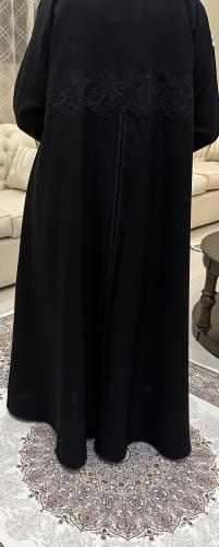 عبايه كتان مع تطريز وكسره من الخلف HESS_34