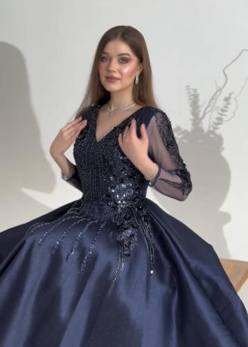 فستان كحلي ميكادو 64