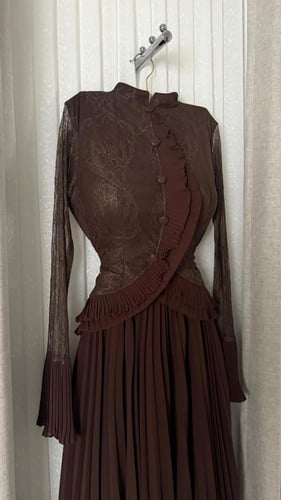 فستان جورجت دانتيل R90