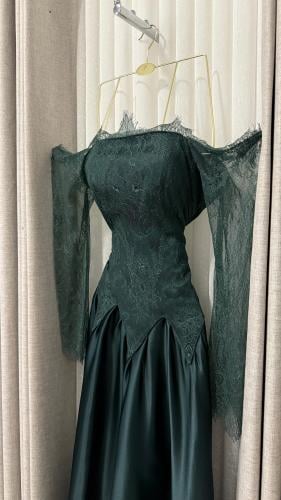 فستان دانتيل زيتي T90