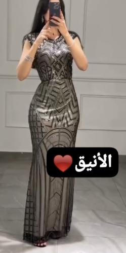 فستان تل تطريز