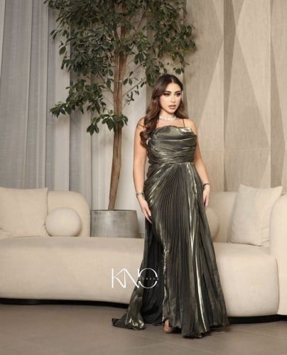 فستان زيتي كسرات 55