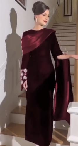 فستان مخمل طويل 921