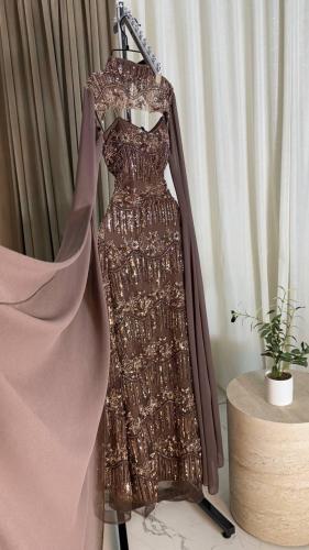 فستان تطريز مع وشاح 071