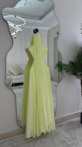 فستان شيفون ليموني P82