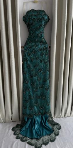 فستان تل مطرز r74