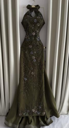 فستان زيتي فخم 62