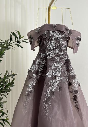 فستان فخم اورجنزا وخرز 828