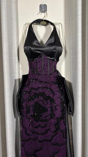 فستان ليلكي فخم E80