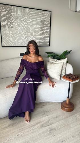 فستان ليلكي دانتيل B82