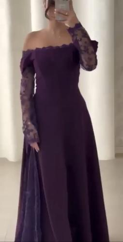 فستان كريب دانتيل 046