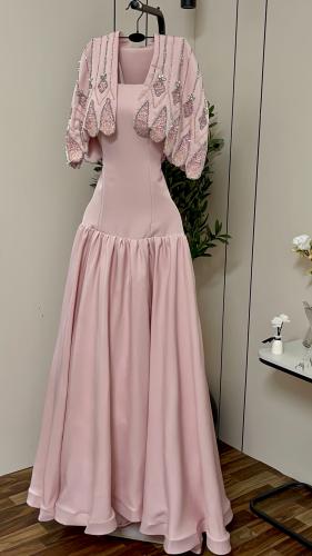 فستان بينك تطريز يدوي 82