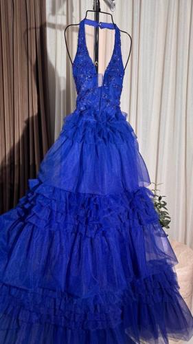 فستان تل دبل كلوش مع شك وتطريز 022