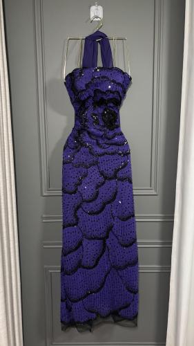 فستان ليلكي فخم R729