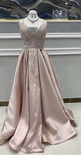 فستان مناسبات بيج D77