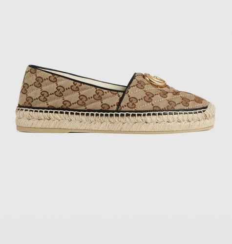 قوتشي Women's GG matelassé canvas espadrille