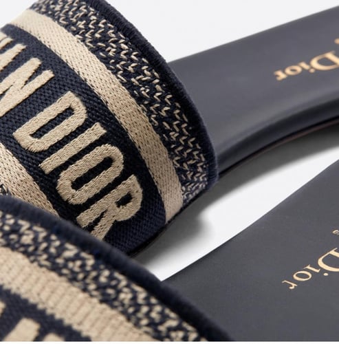 سليبرز نسائي ديور DWAY SLIDEDeep Blue Embroidered...