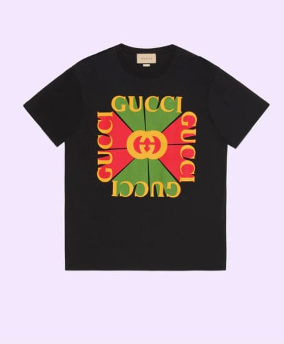 قوتشي تي شيرت نسائي Gucci vintage logo print T-shi...
