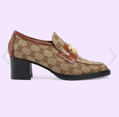 جزمة قوتشي نسائي اللون بني Women's GG loafer with...