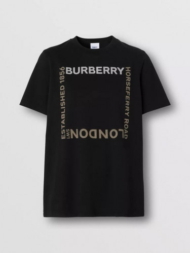 تي شيرت نسائي بربري Horseferry Square Print Cotton