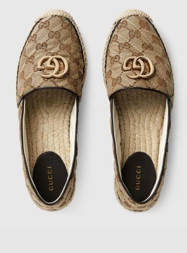 قوتشي Women's GG matelassé canvas espadrille