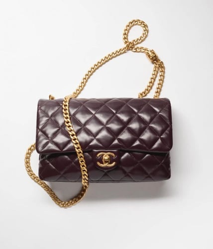 حقيبة شانيل FLAP BAGLambskinDark Brown