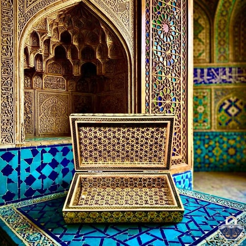 صندوق خاتم ايراني مزخرف