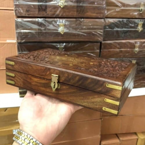 علبة عود هندية خشبية