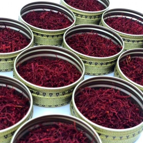 علب زعفران معبأة 2 جرام ( درزن )