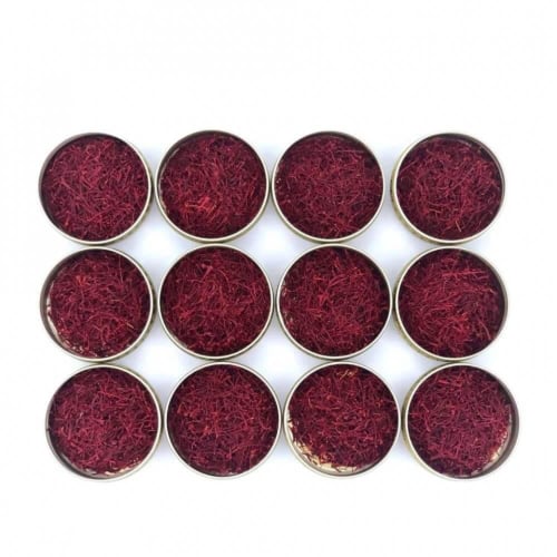 علب زعفران معبأة 2 جرام ( درزن )