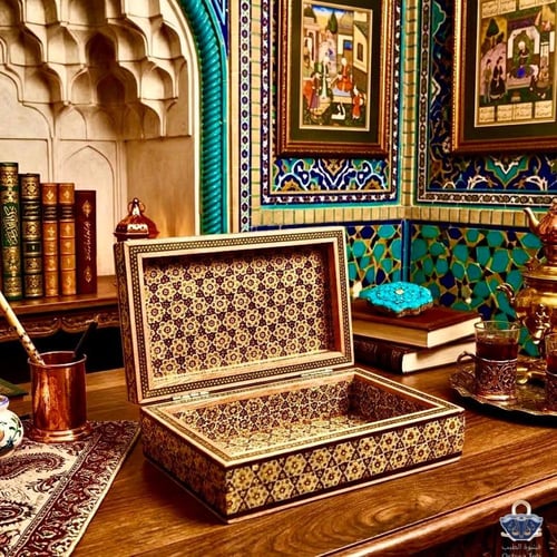 صندوق خاتم ايراني مزخرف