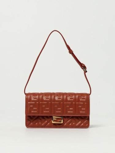 Fendi bag in reddish brown color with strap and Fendi box
