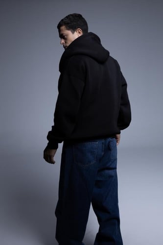 هودي أسود مفتوح - رجالي