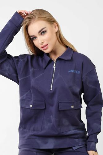 تيشرت بولو أزرق غامق شتوي- نسائي