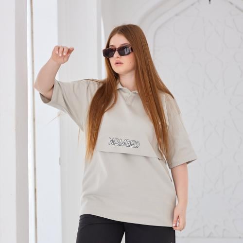 تيشيرت رمادي بولو - نسائي