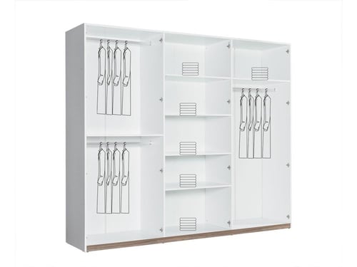 دولاب ملابس ٦ درفه اكس مقاس ٢٥٠*٢١٥ سم تفصيل حسب ا...