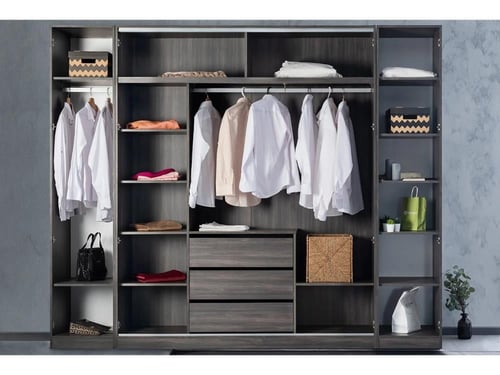 دولاب ملابس ٦ درفه مع ٢ درفه المونيوم مقاس ٢٧٥*٢٠٠...