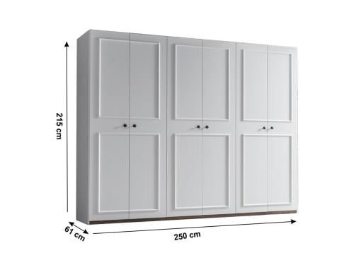 دولاب ملابس ٦ درفه اكس مقاس ٢٥٠*٢١٥ سم تفصيل حسب ا...