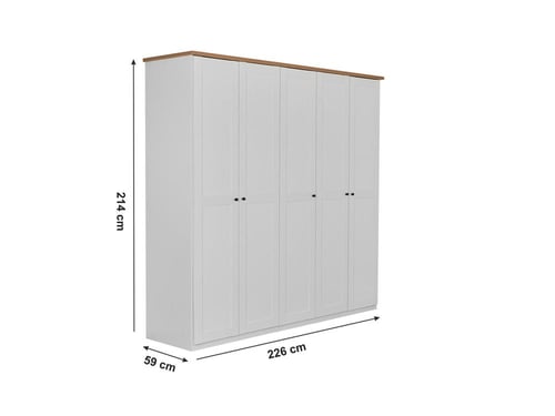 دولاب ملابس اكس ٥ درفه مقاس ٢٢٦*٢١٤ سم حسب الطلب