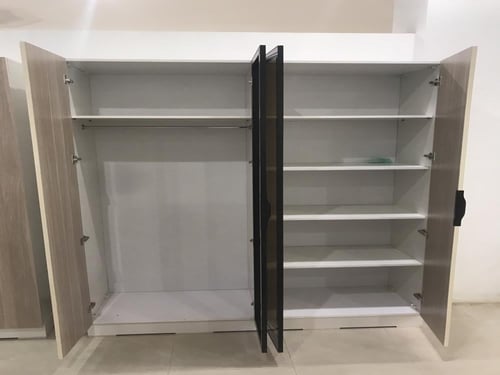 دولاب ملابس ٤ درفة مع ٢ درفه المونيوم خشب ضد التقش...