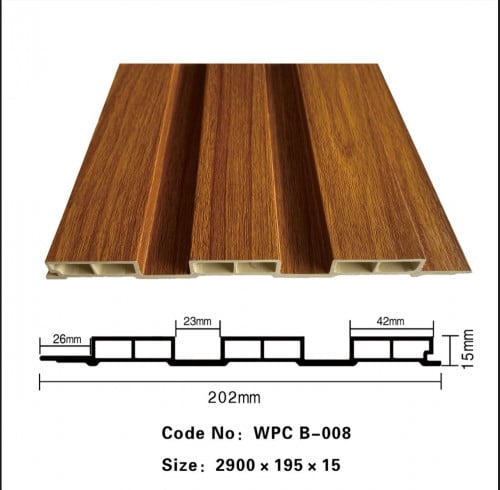 بديل خشب مضلع 17سم WPC B-008