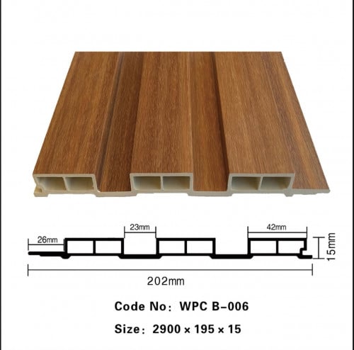بديل خشب مضلع 20سم WPC B-006