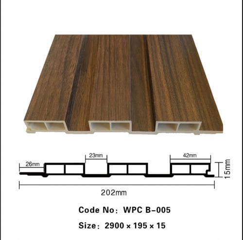 بديل خشب مضلع 20سم WPC B-005