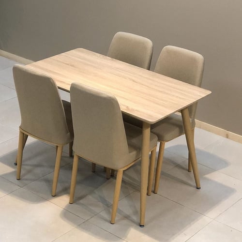 طاولة طعام خشب ارجل حديد