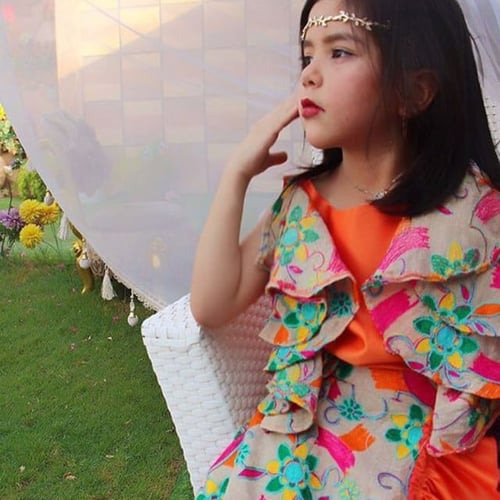 فستان التافتا المطرز